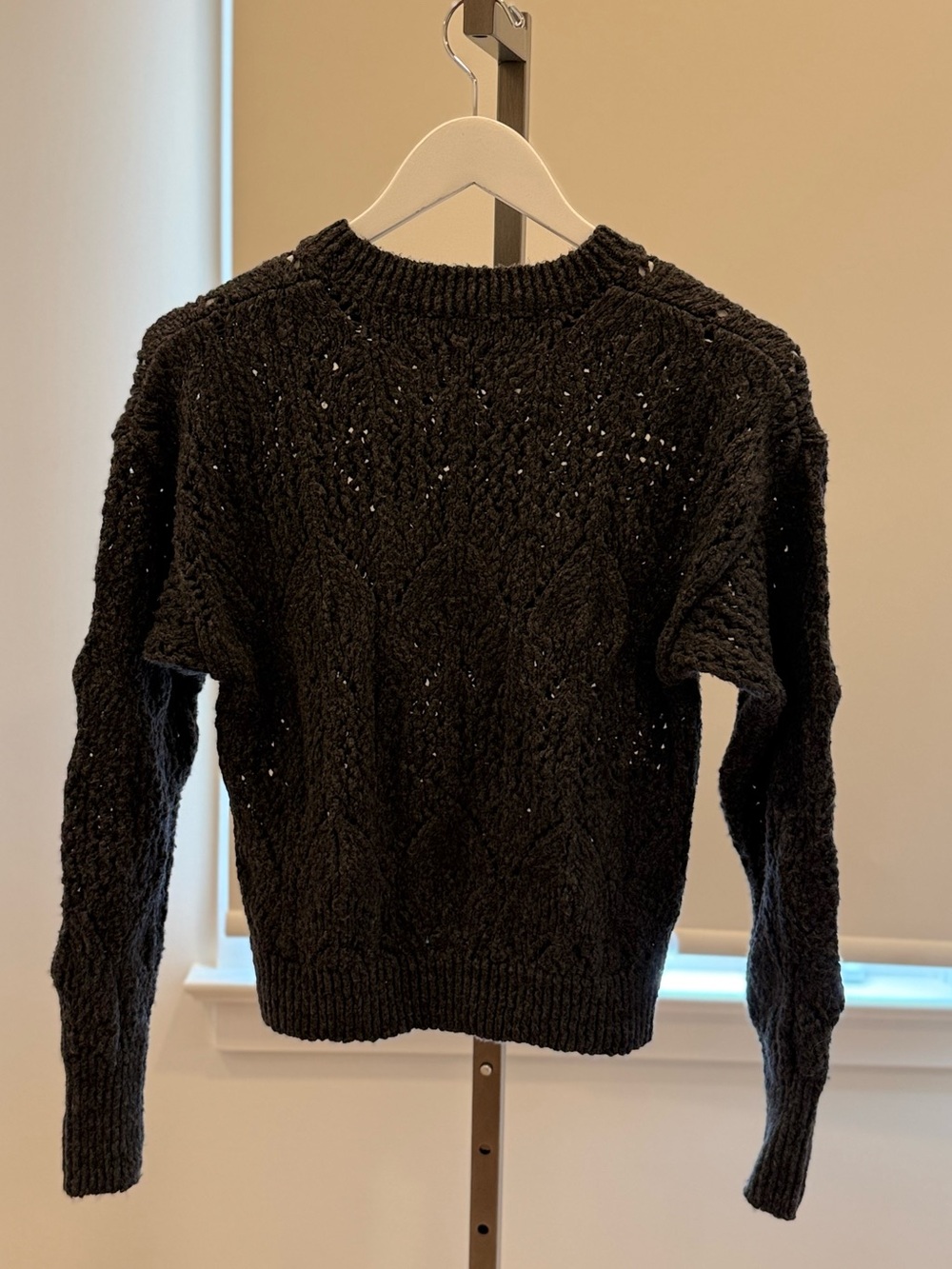 Autumn Cashmere Boxy Pointelle Crew - Charcoal - Picture 4 of 5